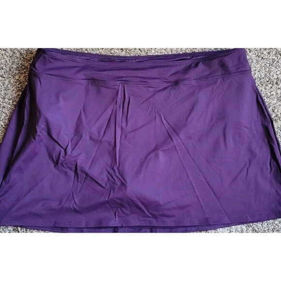 SWIM SKIRT w/ Brief 18 XL Purple 15.5" Solid Lands End Modest UPF 50 S424 - Picture 1 of 8